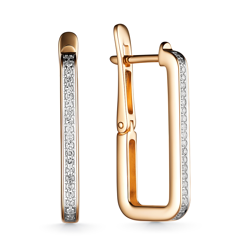 Серьги из золота с камнем Бриллиант фото, цены