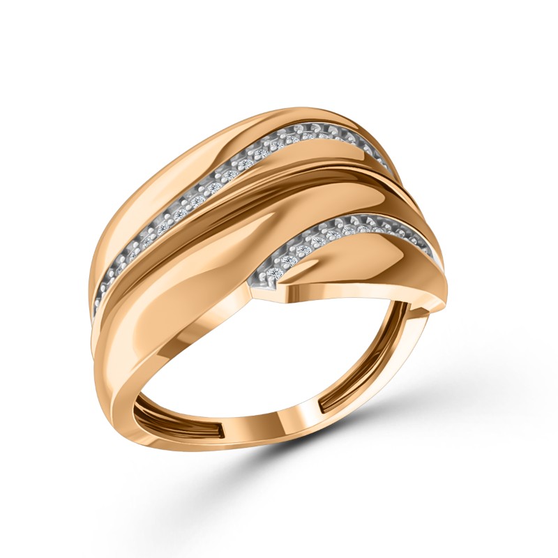 Кольцо из золота с камнем Фианит фото, цены