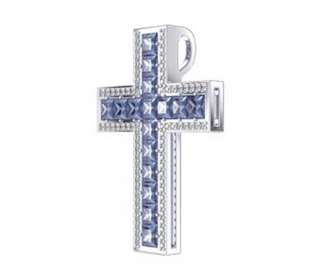 Подвеска из серебра с камнем Фианит фото, цены