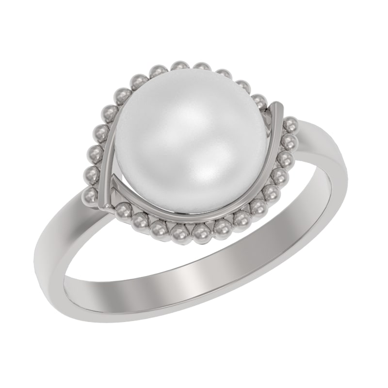 Кольцо из серебра с камнем Жемчуг фото, цены