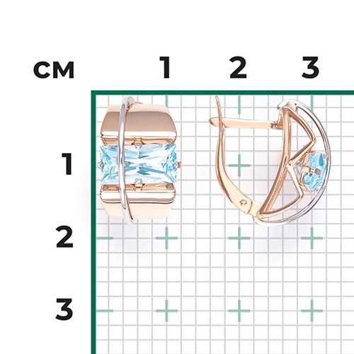 Серьги из золота с камнем Топаз фото, цены