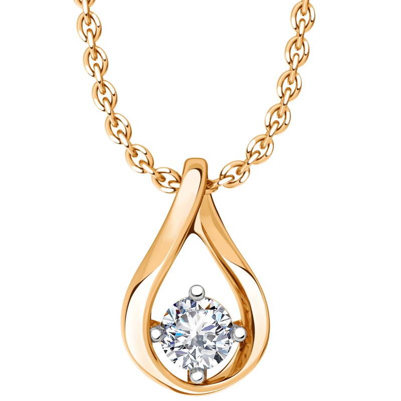 Подвеска из золота с камнем Фианит фото, цены