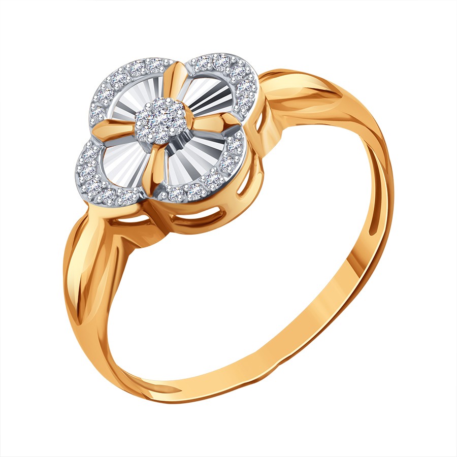 Кольцо из золота с камнем Бриллиант фото, цены