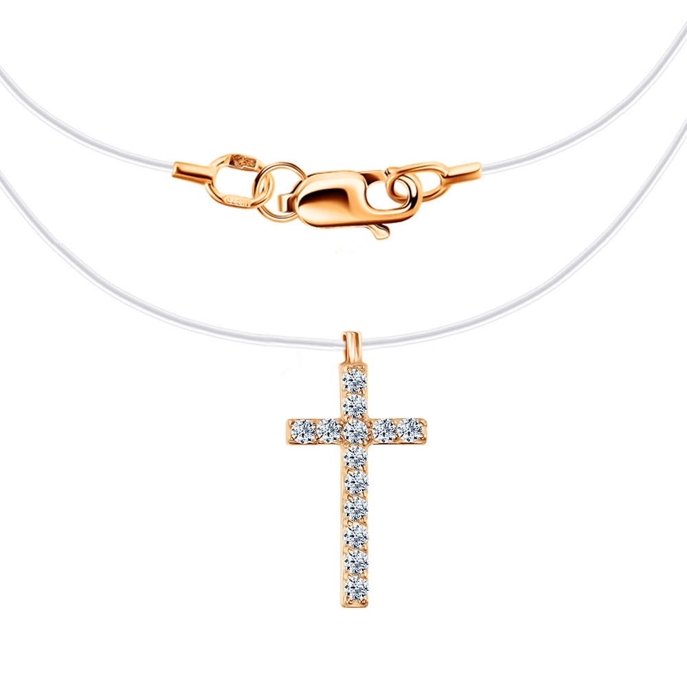 Колье из золота с камнем Фианит фото, цены