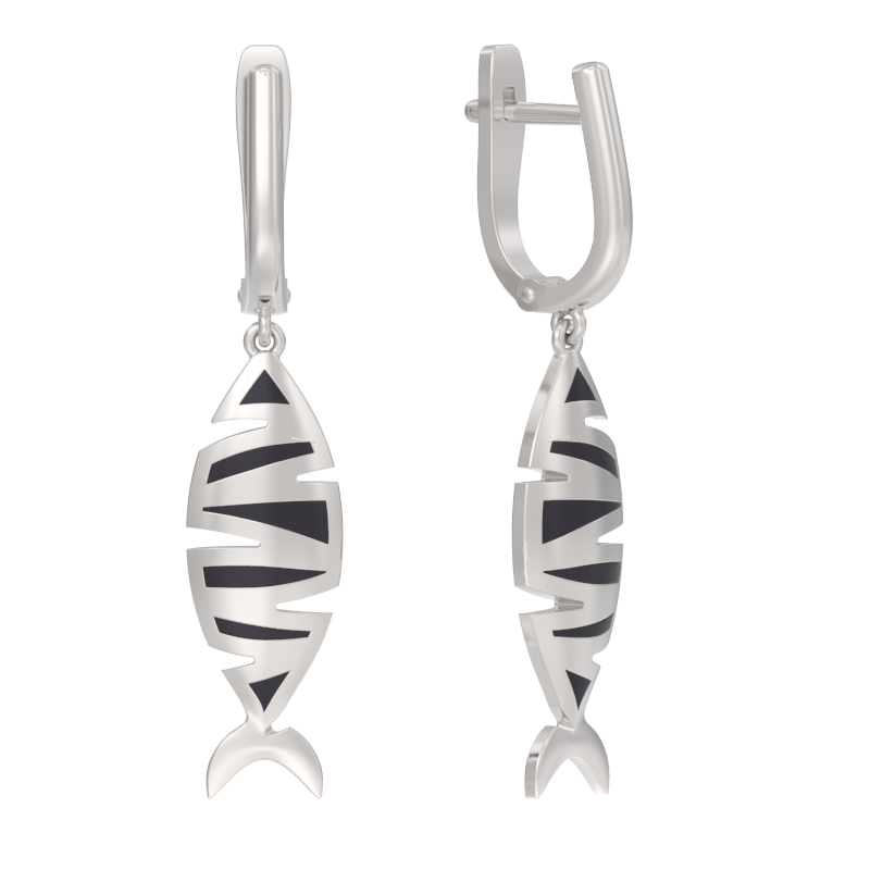 Серьги из серебра с камнем вставками эмали фото, цены