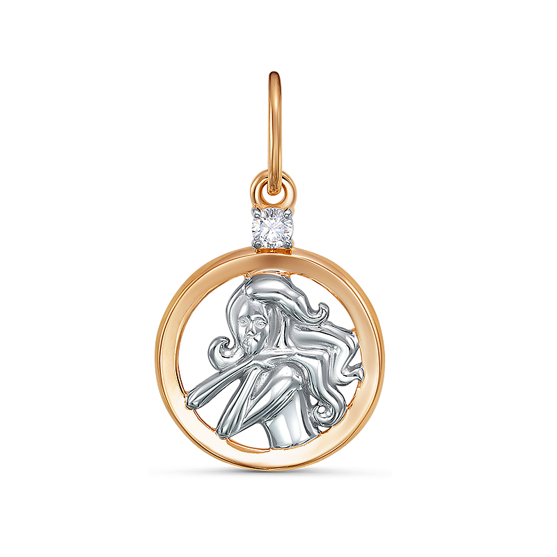 Знак из золота с камнем Фианит фото, цены