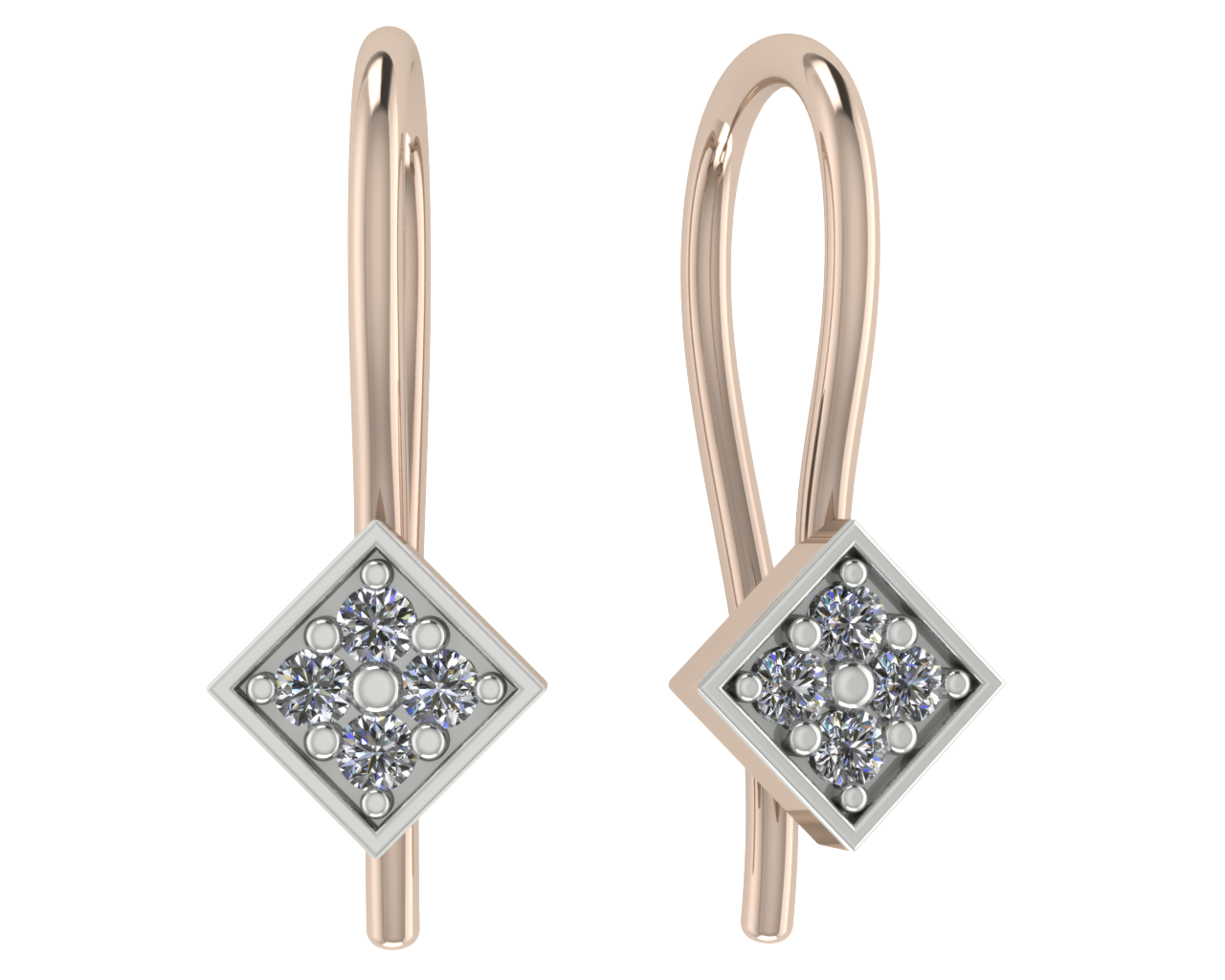 Серьги из золота с камнем Фианит фото, цены