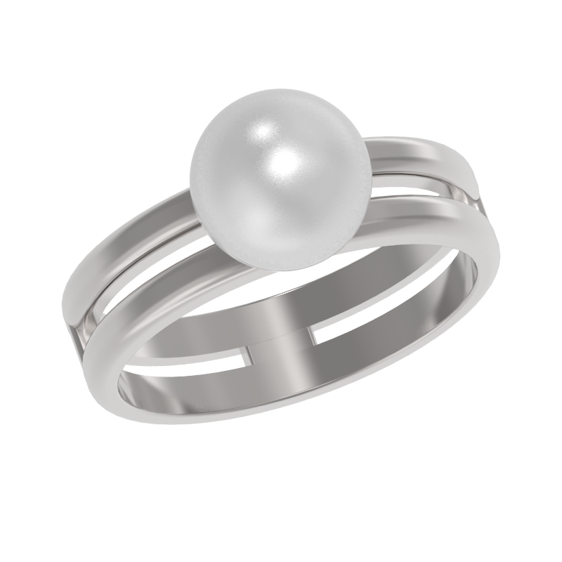 Кольцо из серебра с камнем Жемчуг иск. фото, цены