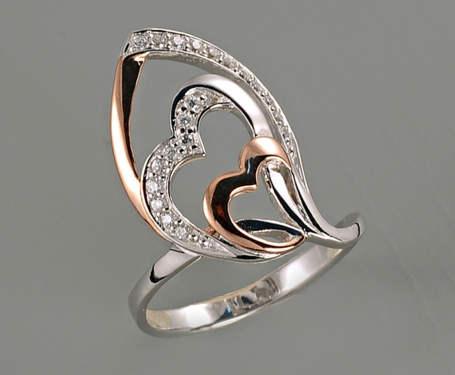 Кольцо из серебра с камнем Фианит фото, цены