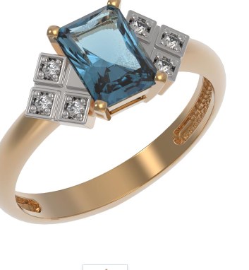 Кольцо из золота с камнем Топаз, Фианит фото, цены