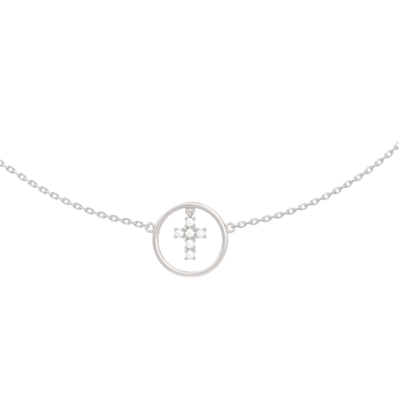 Колье из серебра с камнем Фианит фото, цены