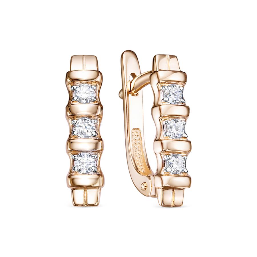 Серьги из золота с камнем Бриллиант фото, цены