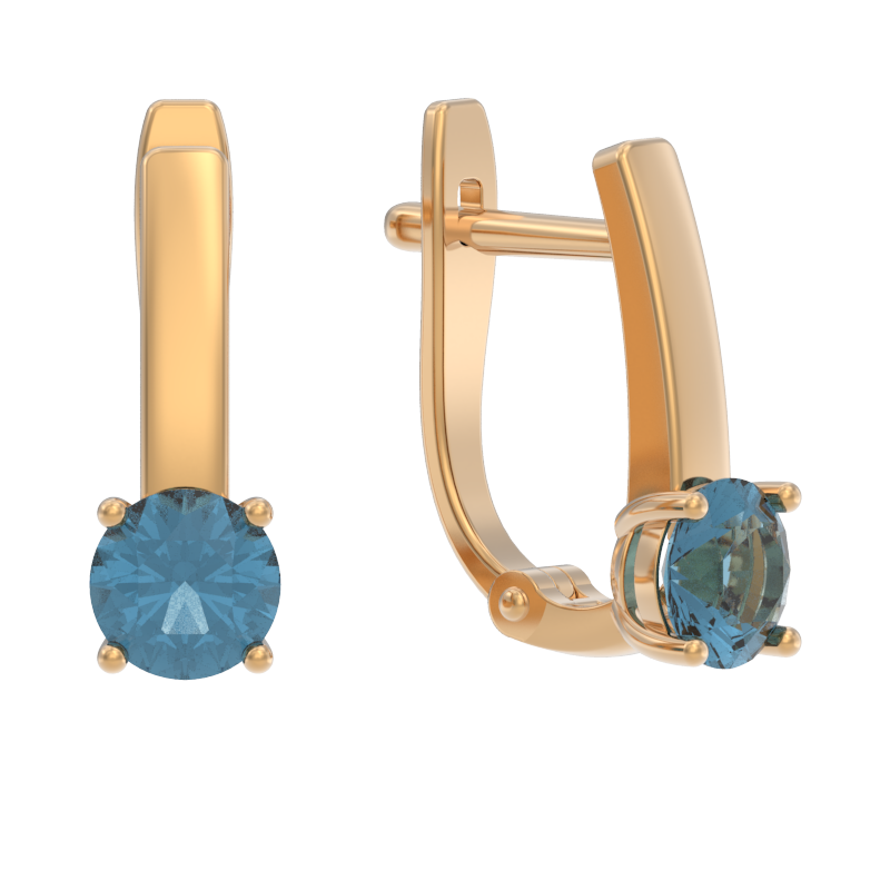 Серьги из золота с камнем Топаз фото, цены