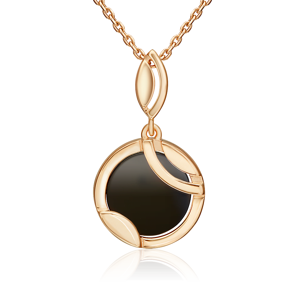 Подвеска из золота с камнем Оникс фото, цены