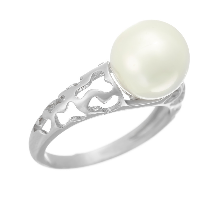 Кольцо из серебра с камнем Жемчуг фото, цены