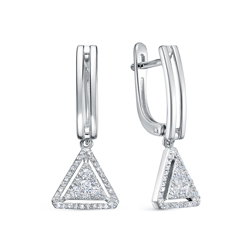 Серьги из золота с камнем Бриллиант фото, цены