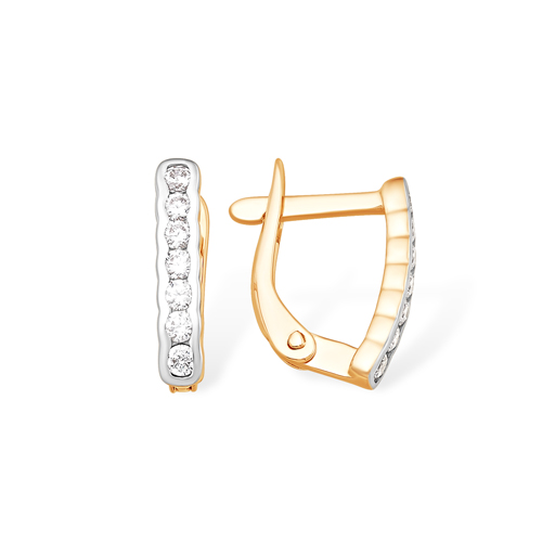 Серьги из золота с камнем Фианит фото, цены