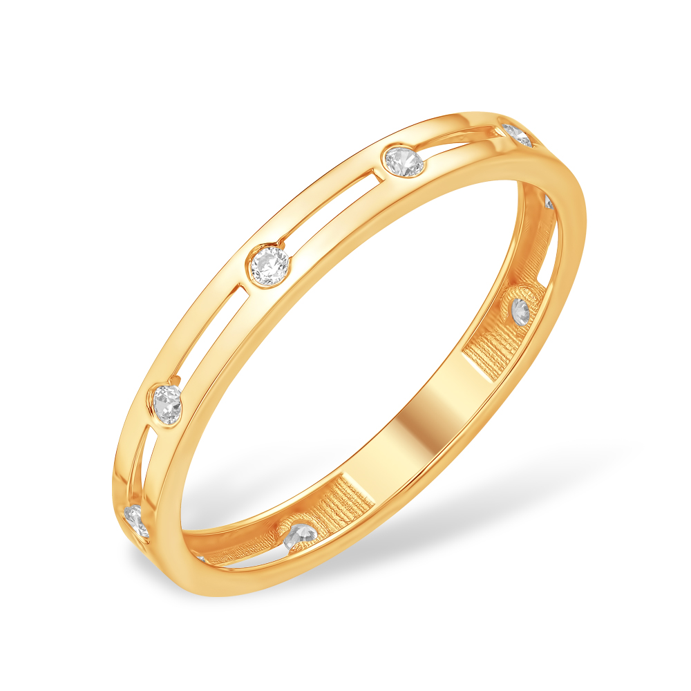 Кольцо из золота с камнем Фианит фото, цены