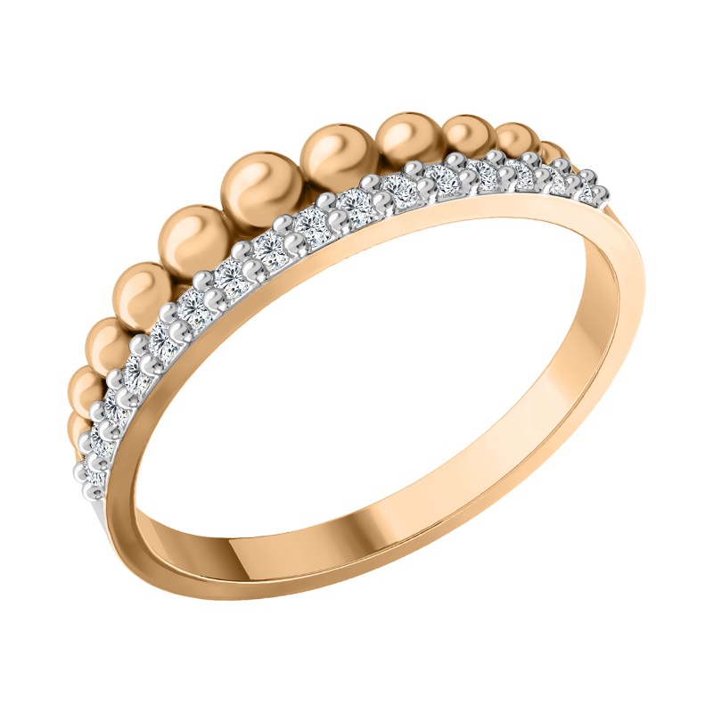 Кольцо из золота с камнем Фианит фото, цены