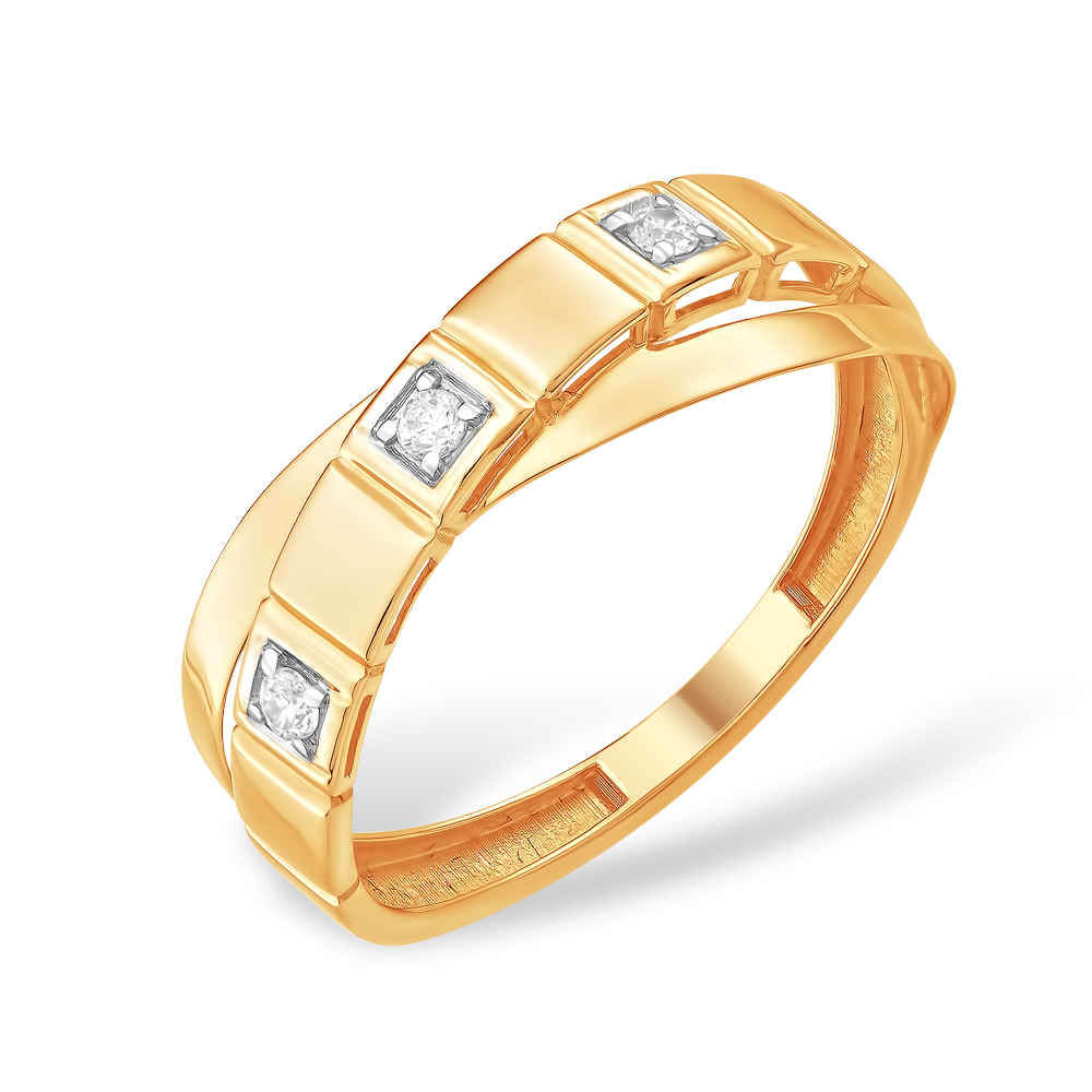 Кольцо из золота с камнем Фианит фото, цены