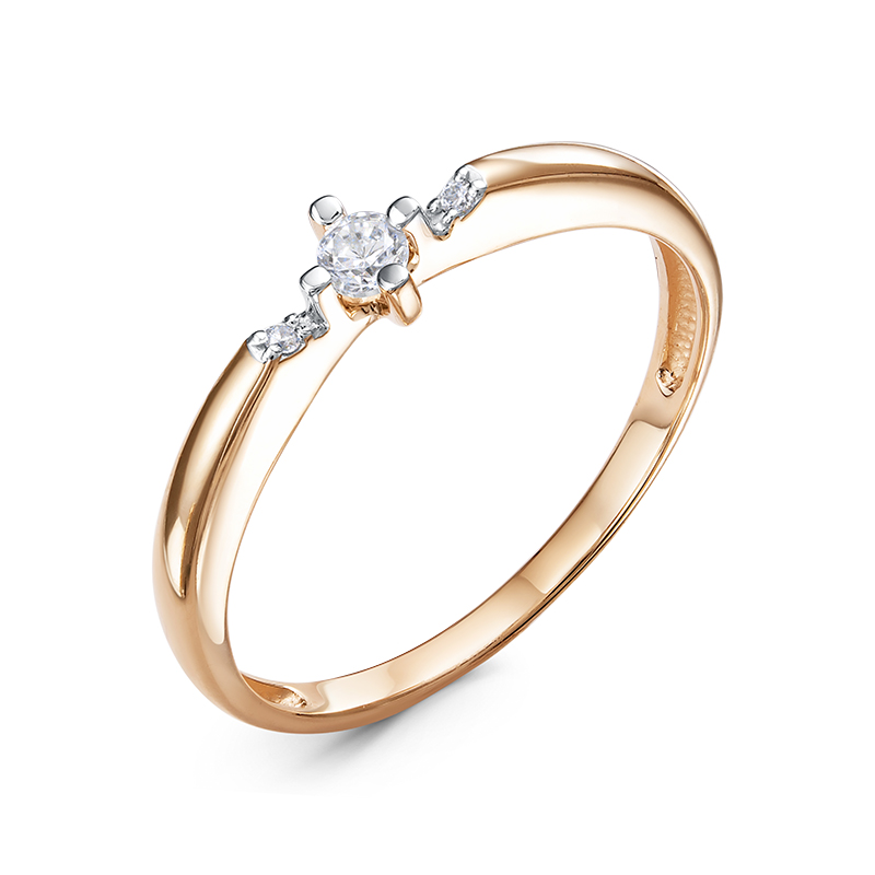 Кольцо из золота с камнем Фианит фото, цены