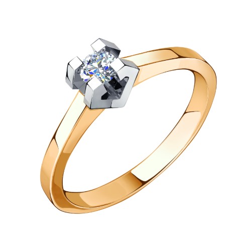 Кольцо из золота с камнем Фианит фото, цены