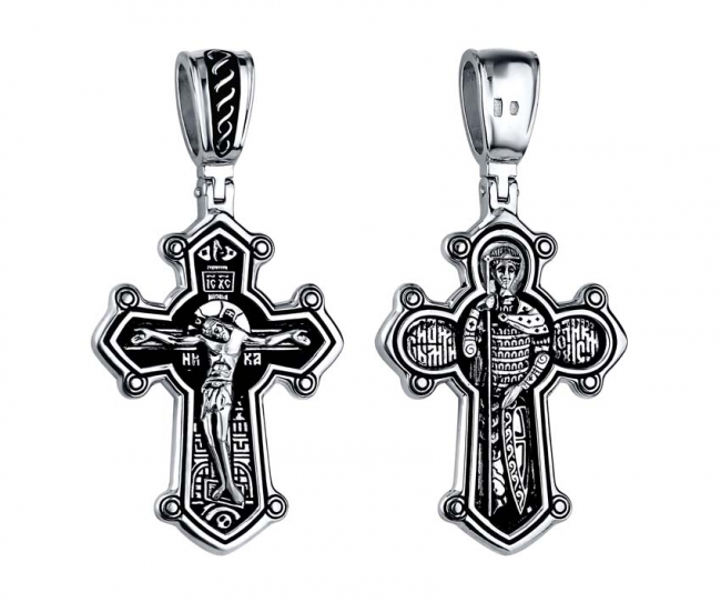 Крест из серебра с камнем вставками эмали фото, цены