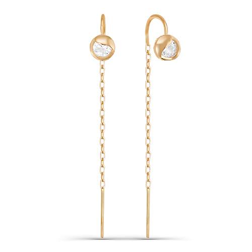 Продевки из золота с камнем Фианит фото, цены