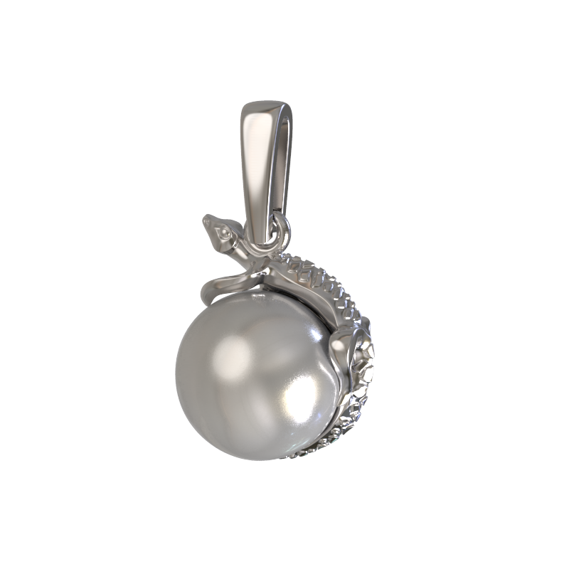 Подвеска из серебра с камнем Жемчуг фото, цены