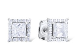 Пуссеты из серебра с камнем Фианит фото, цены