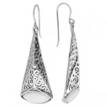 Серьги из серебра с камнем Топаз, Перламутр фото, цены