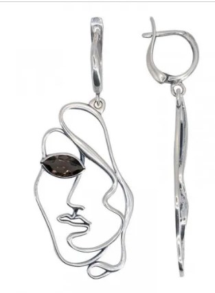 Серьги из серебра с камнем аметист фото, цены