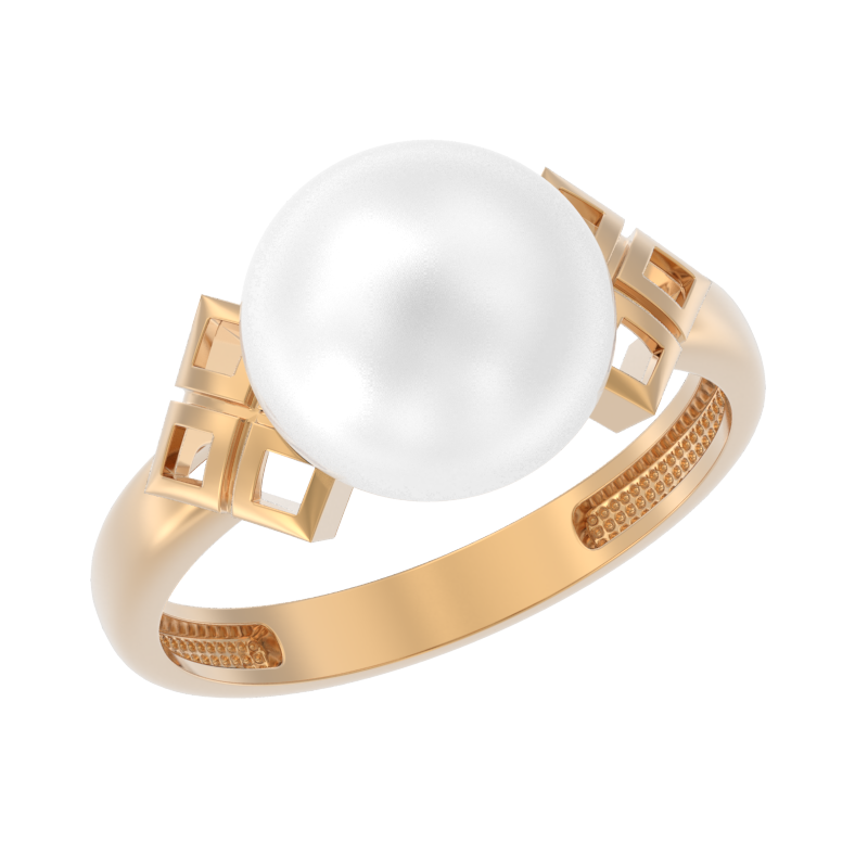 Кольцо из золота с камнем Жемчуг фото, цены