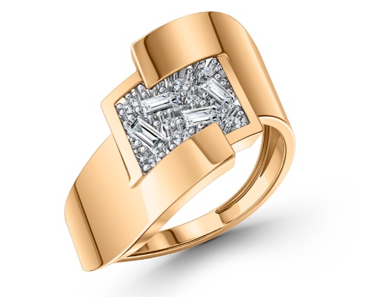 Кольцо из золота с камнем Фианит фото, цены