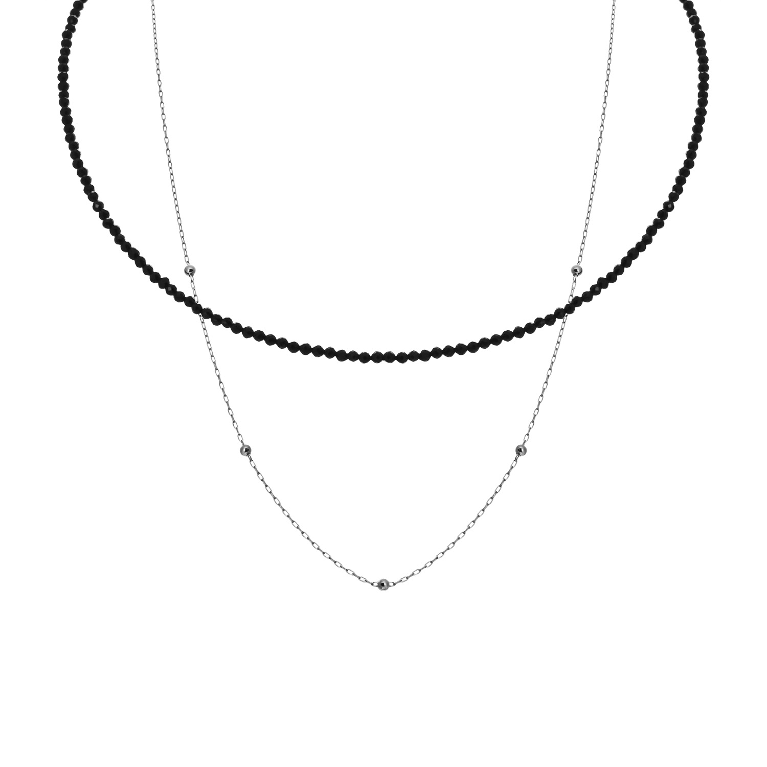 Колье из серебра с камнем Шпинель фото, цены