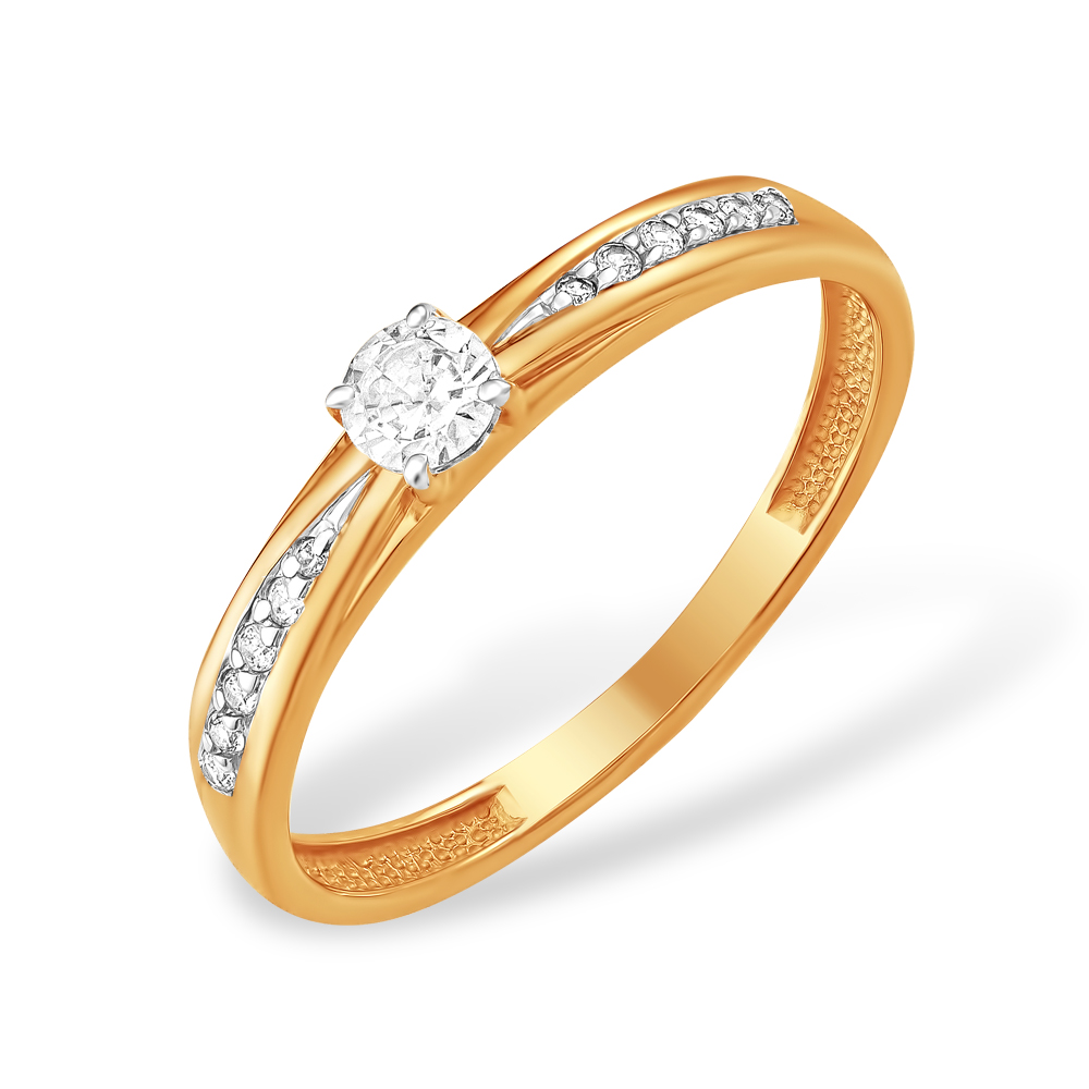 Кольцо из золота с камнем Фианит фото, цены