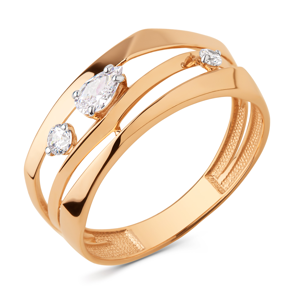 Кольцо из золота с камнем Фианит фото, цены