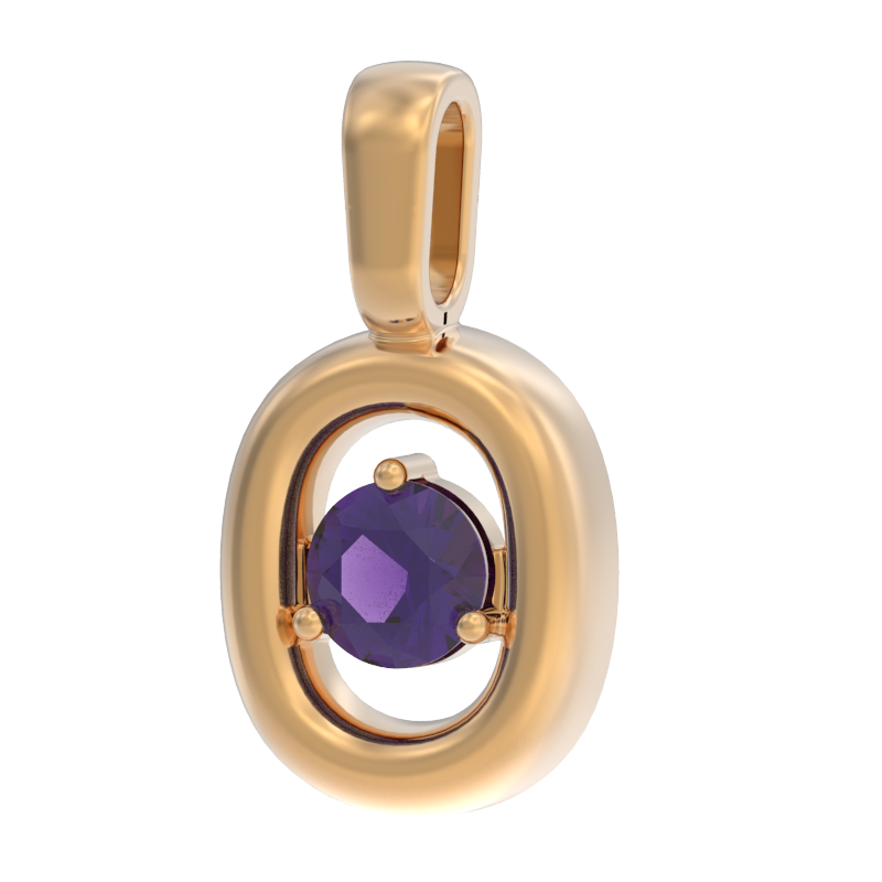Подвеска из золота с камнем аметист фото, цены