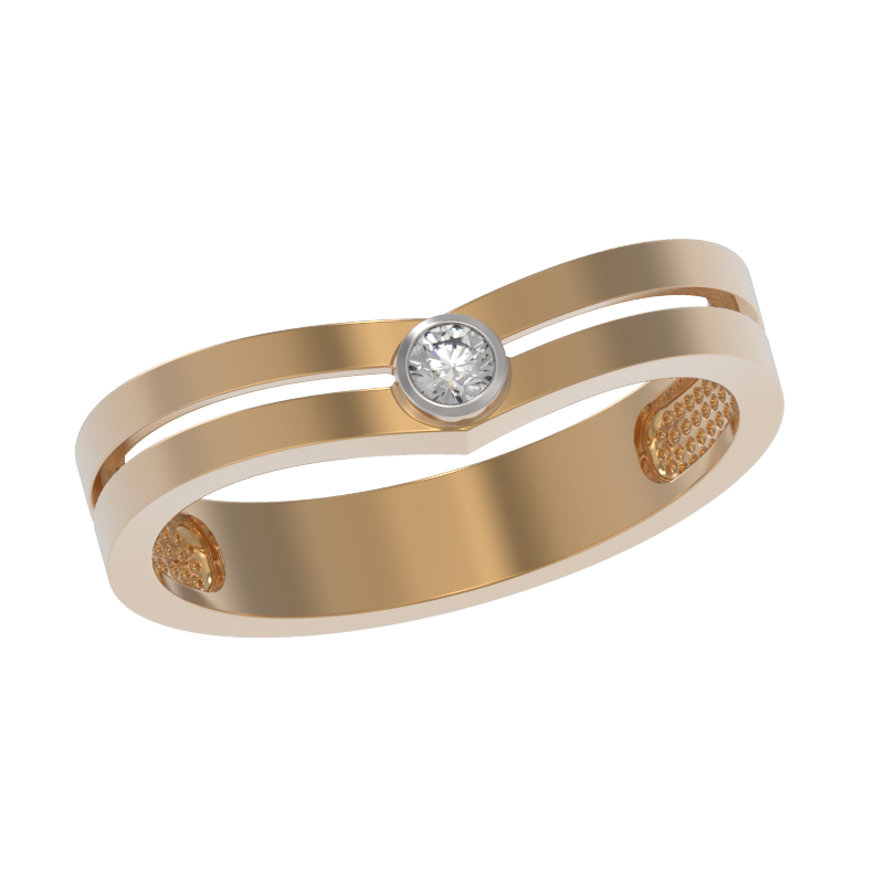 Кольцо из золота с камнем Фианит фото, цены