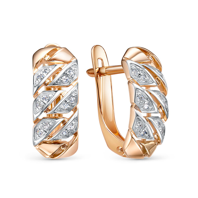 Серьги из золота с камнем Фианит фото, цены