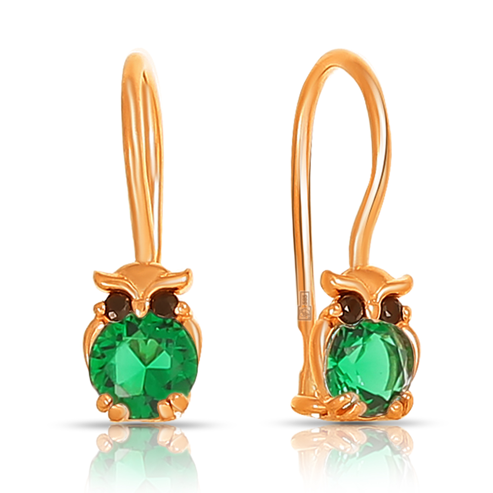 Серьги из золота с камнем Фианит фото, цены