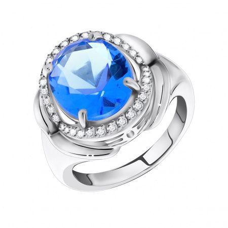 Кольцо из серебра с камнем Фианит фото, цены