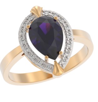 Кольцо из золота с камнем Топаз, Фианит фото, цены