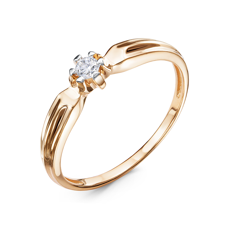 Кольцо из золота с камнем Фианит фото, цены