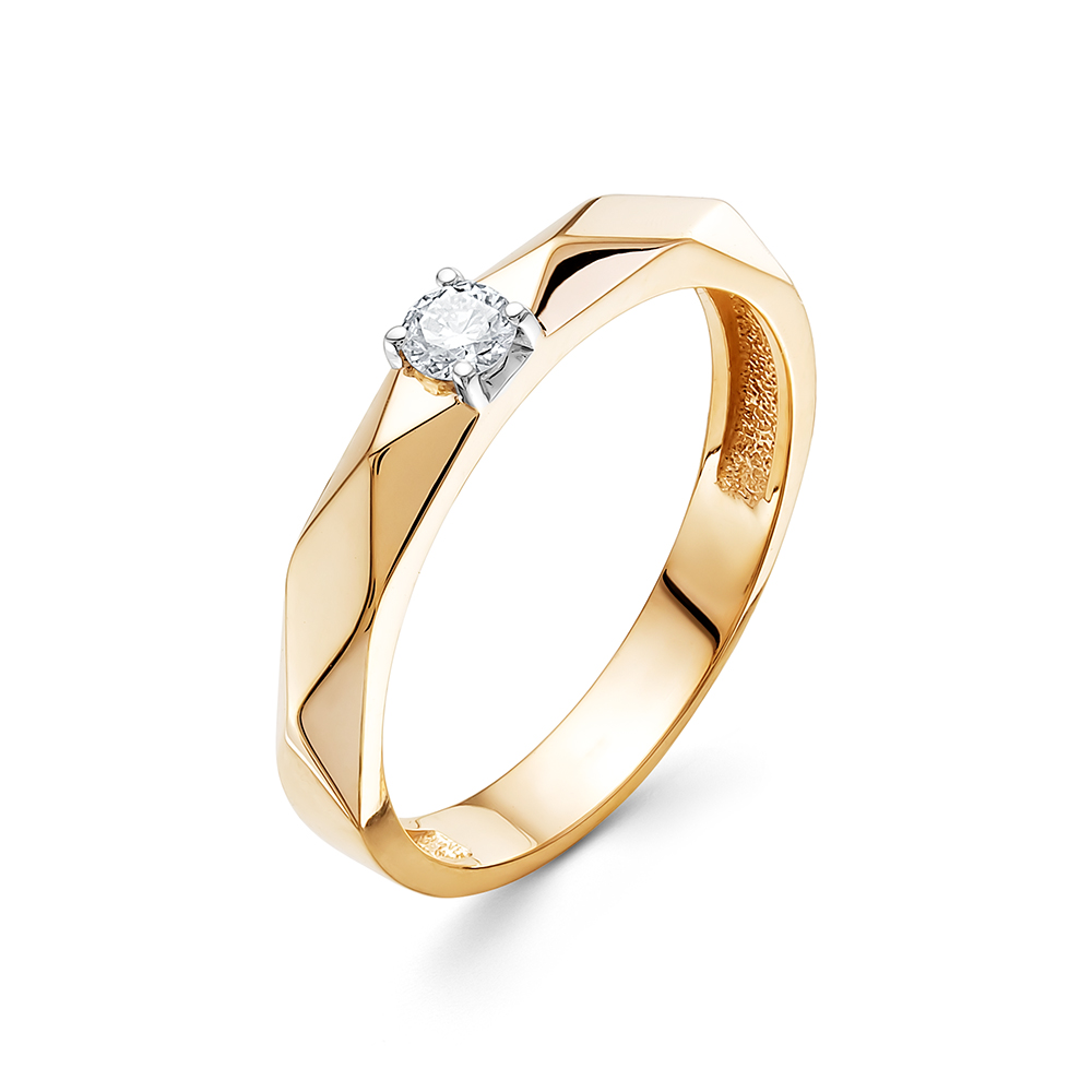 Кольцо из золота с камнем Бриллиант фото, цены