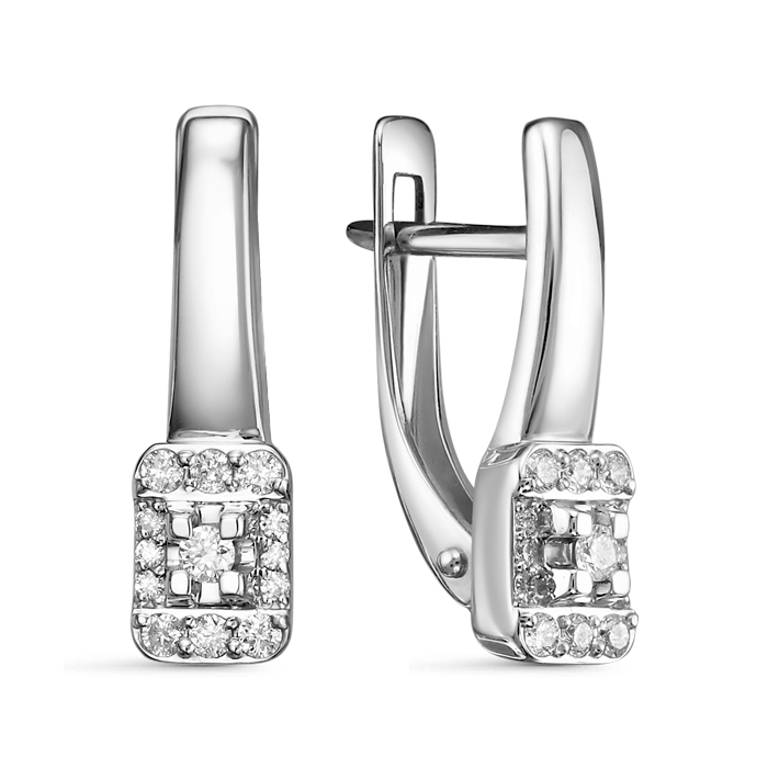 Серьги из золота с камнем Бриллиант фото, цены