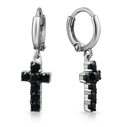 Серьги из серебра с камнем Фианит фото, цены