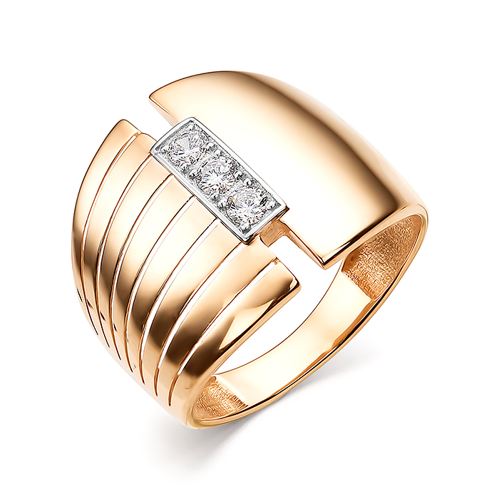 Кольцо из золота с камнем Фианит фото, цены