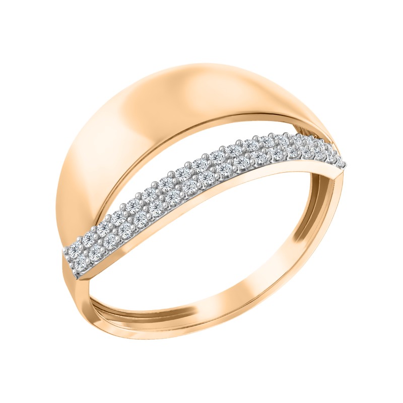 Кольцо из золота с камнем Фианит фото, цены