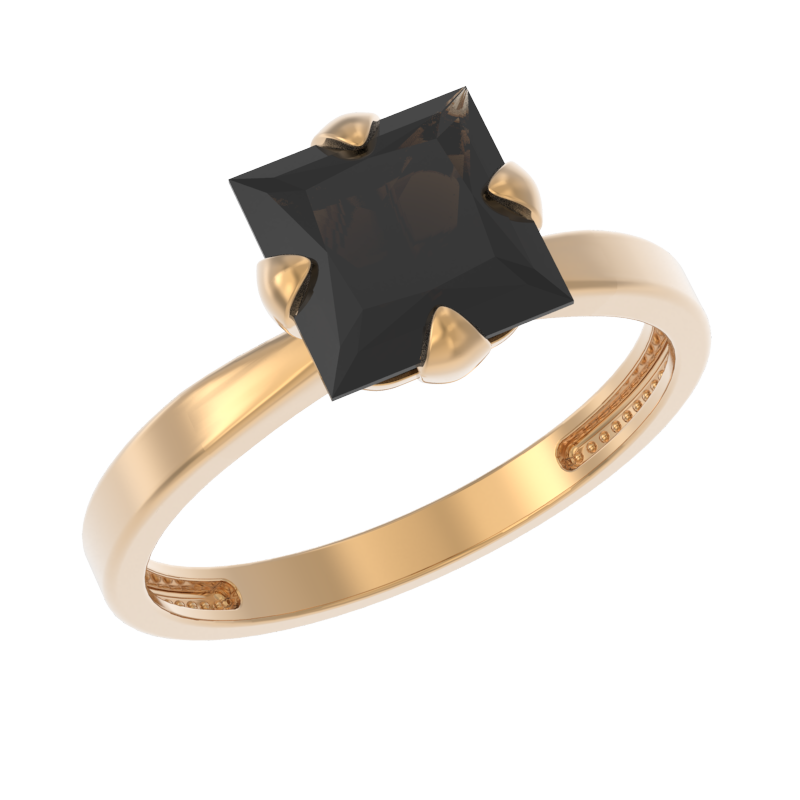 Кольцо из золота с камнем Раухтопаз фото, цены